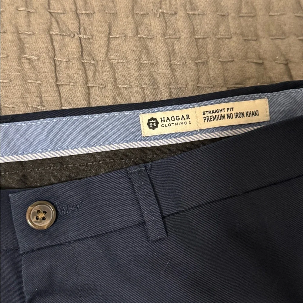 NWOT Haggar Mens Straight Fit Premium No Iron Khaki Pant - Picture 4 of 7
